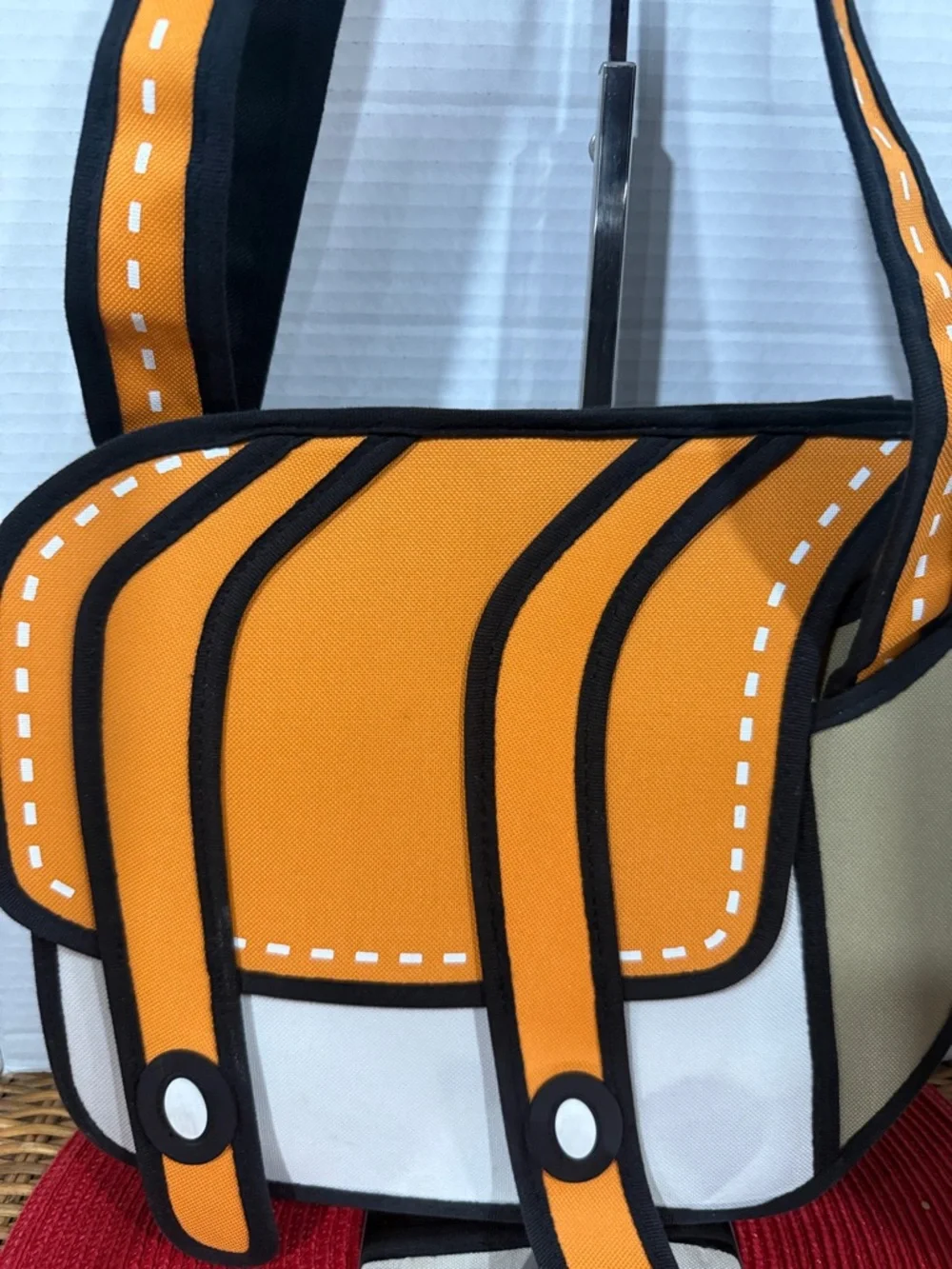 Jump from Paper Cheese Orange 2D Style Flat Crossbody Camera Bag - Picture 4 of 10